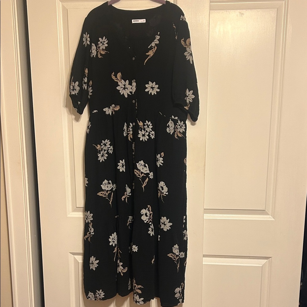 Floral Black Dress